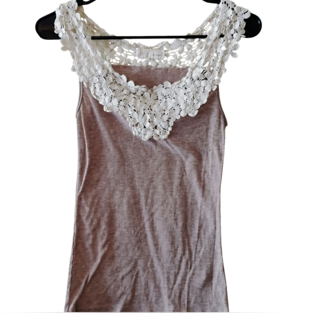 A'Reve Pink Embellished Sleeveless Tank Top
